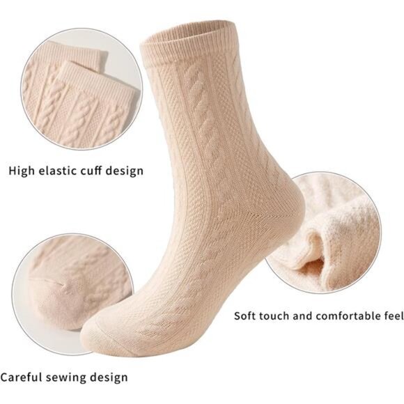 New 5 Pairs Fuzzy Soft Cozy Comfortable Socks for Women, Casual Sleep Comfy Sock - Picture 3 of 6